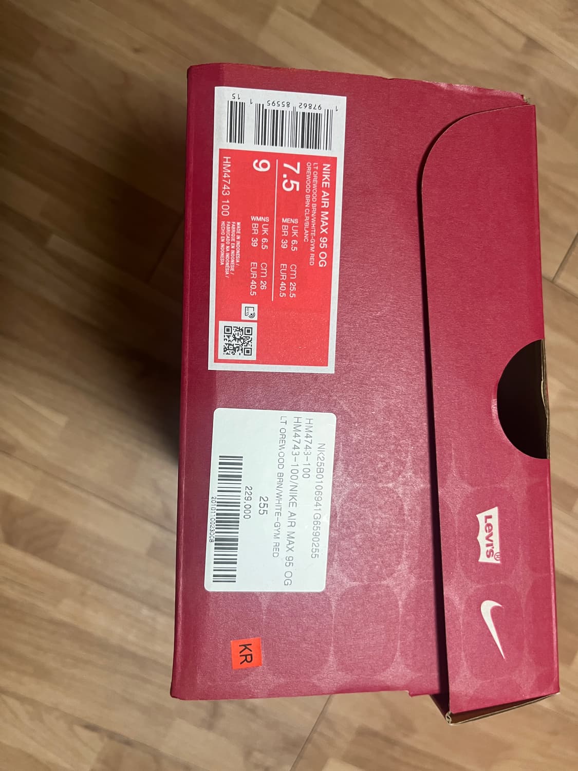 나이키 리바이스 에어맥스 에크루 화이트 255사이즈 새상품 판매합니다. 상품이미지5