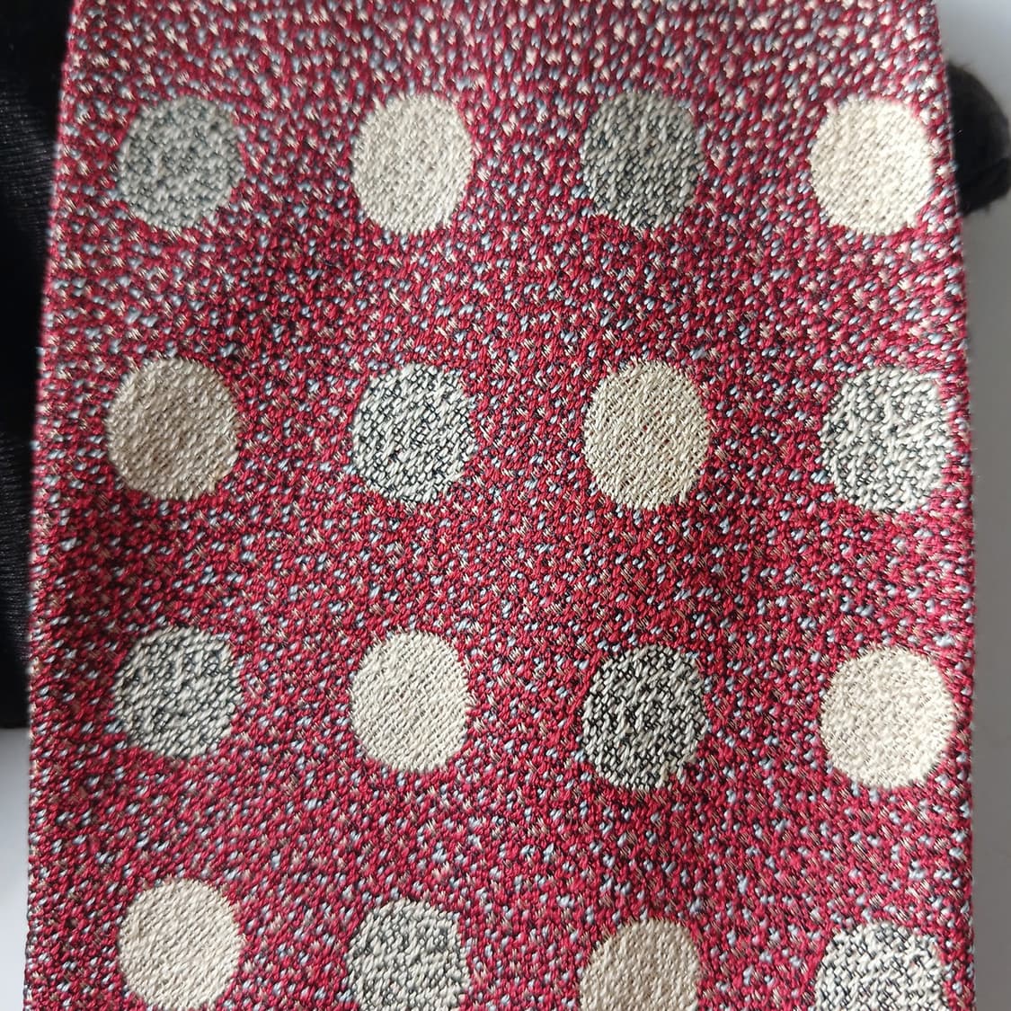 더반 실크 레드 도트 패턴 넥타이 9.5cm A등급 A19843 상품이미지8