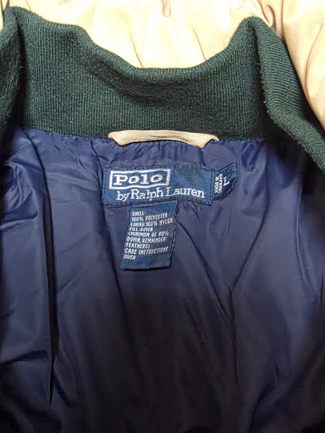 폴로 랄프로렌 팔라스맛 푸퍼 다운 패딩 베이지 L 새상품. 상품이미지3