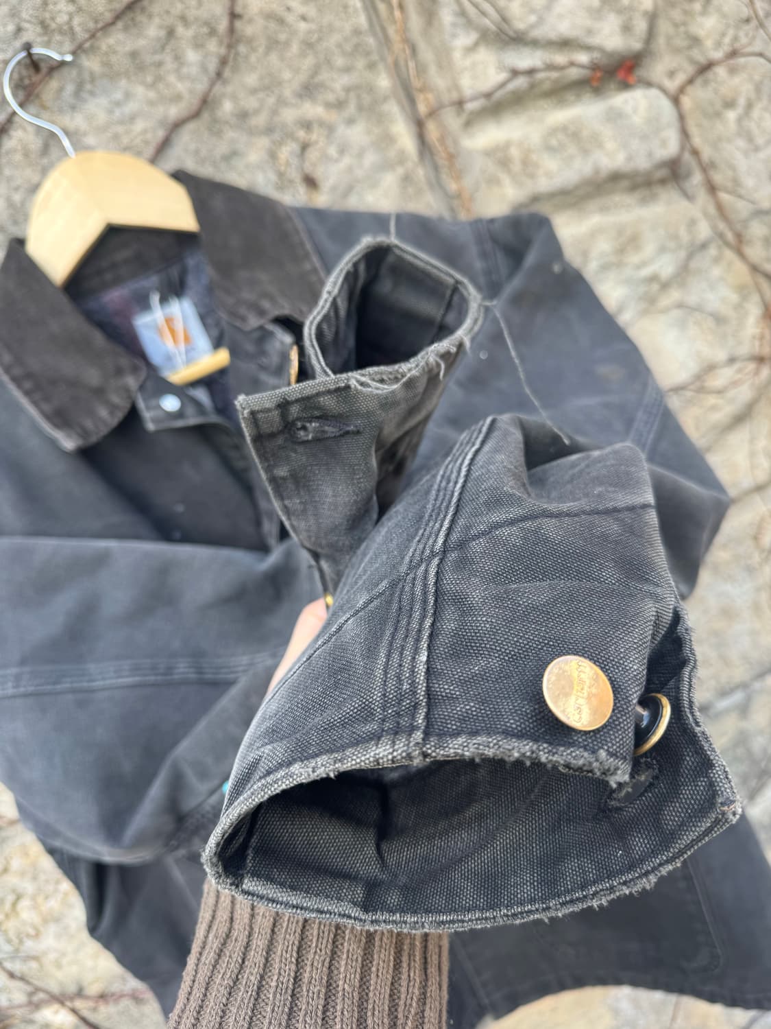 90s 칼하트 빈티지 c01 blk 페이딩 초어 워크 자켓 상품이미지7