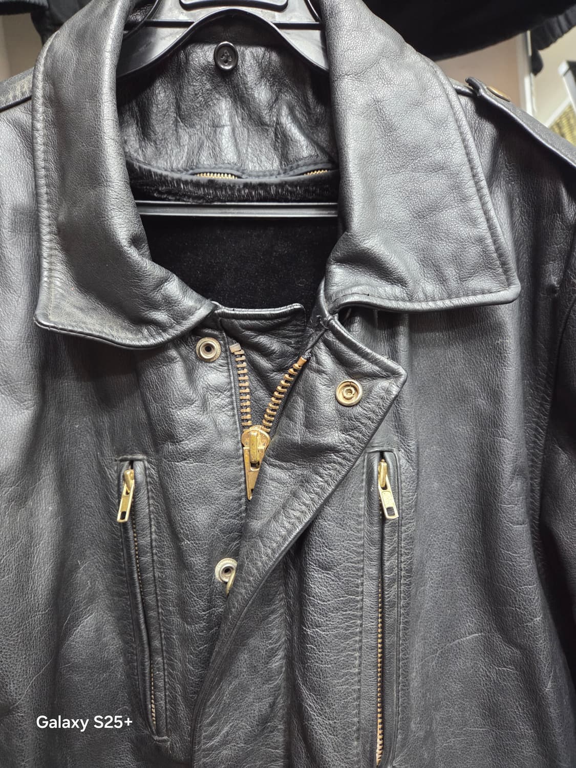 남성   블랙   가죽   자켓 상품이미지2