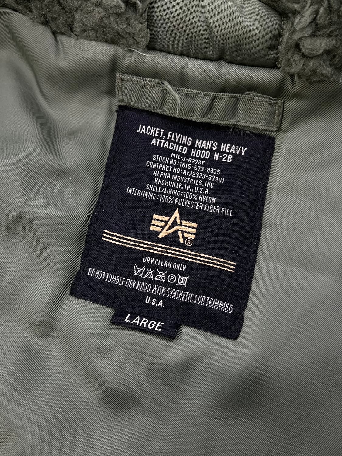 알파인더스트리 세이지 그린 n-2b 쇼트 웨이스트 파카 퍼 자켓 상품이미지8