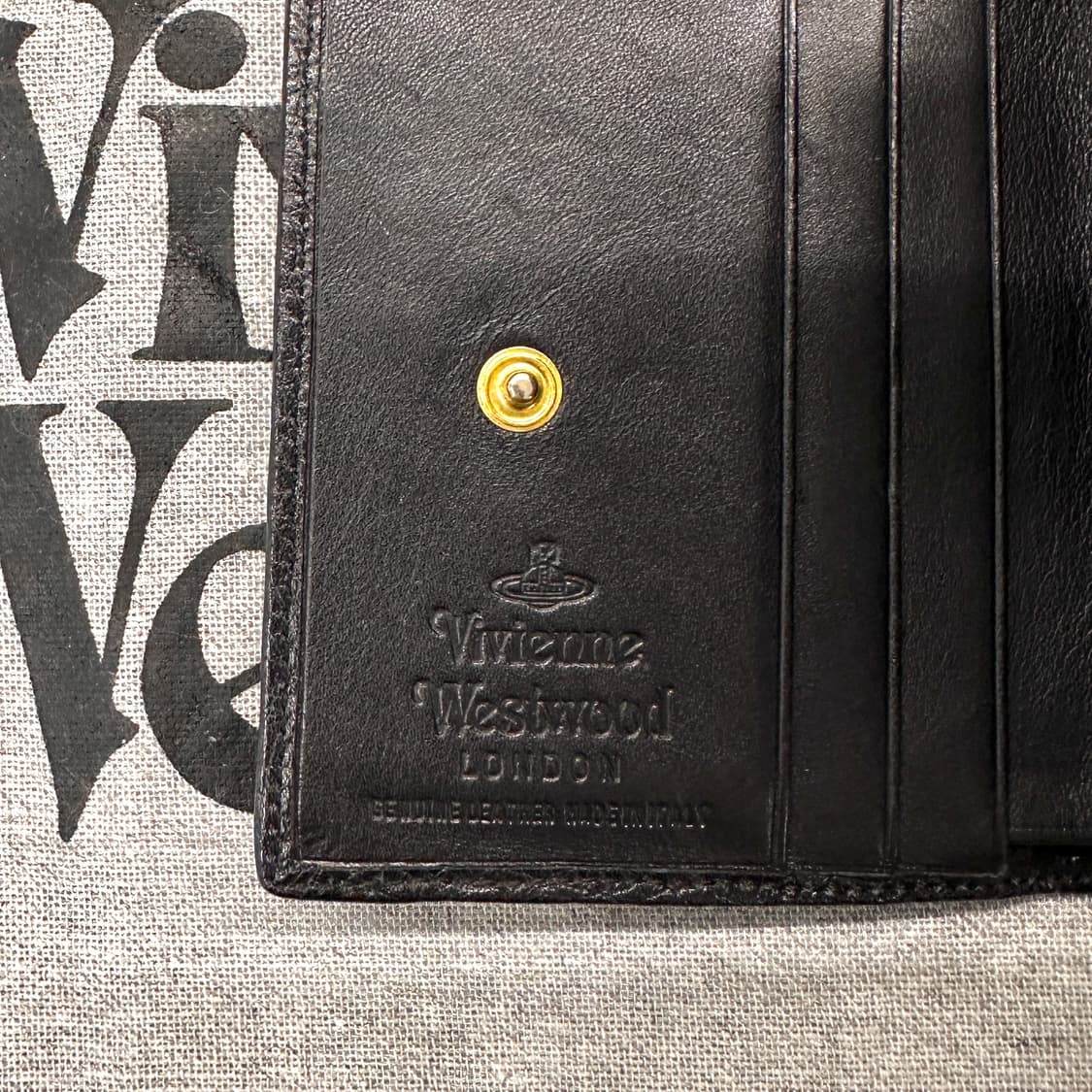 비비안웨스트우드 오브 캔버스 가마구치 지갑 상품이미지4