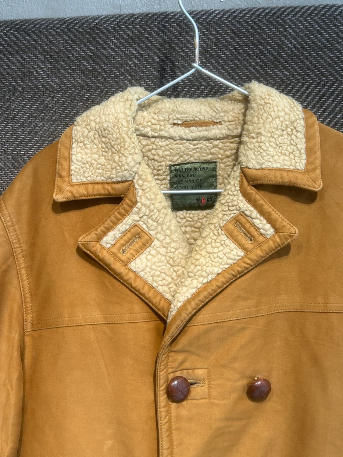 70s 반잭 셰얼링 더블 덱자켓 코트 VAN JAC 상품이미지5