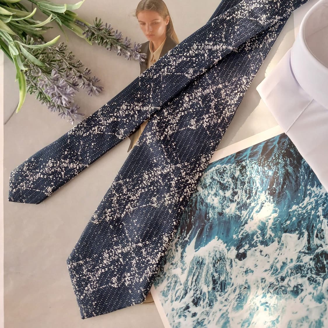 지오지아 스플래터 패턴 슬림 넥타이 7.8cm A+등급 A18986
 상품이미지2