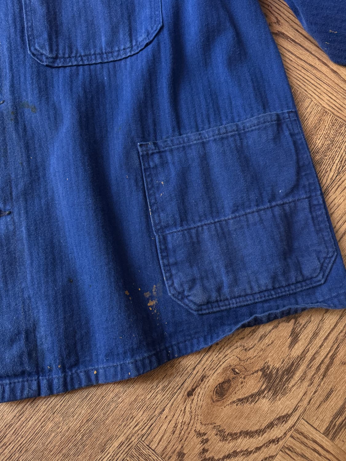 [L]90's 빈티지 페인팅 HBT 프렌치 워크 자켓 상품이미지6