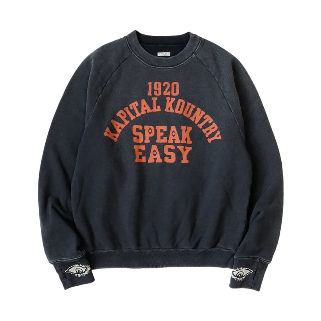 [3] 캐피탈 래글런 크루넥 플리스 스웨트셔츠 스피크이지 컬리지 블랙 상품이미지1