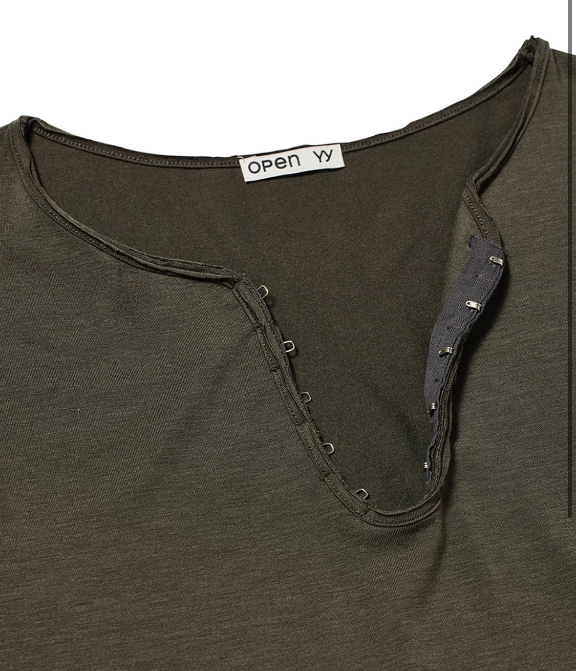 Open YY - HOOK HENLEY LONG SLEEVE (차콜) S 상품이미지4