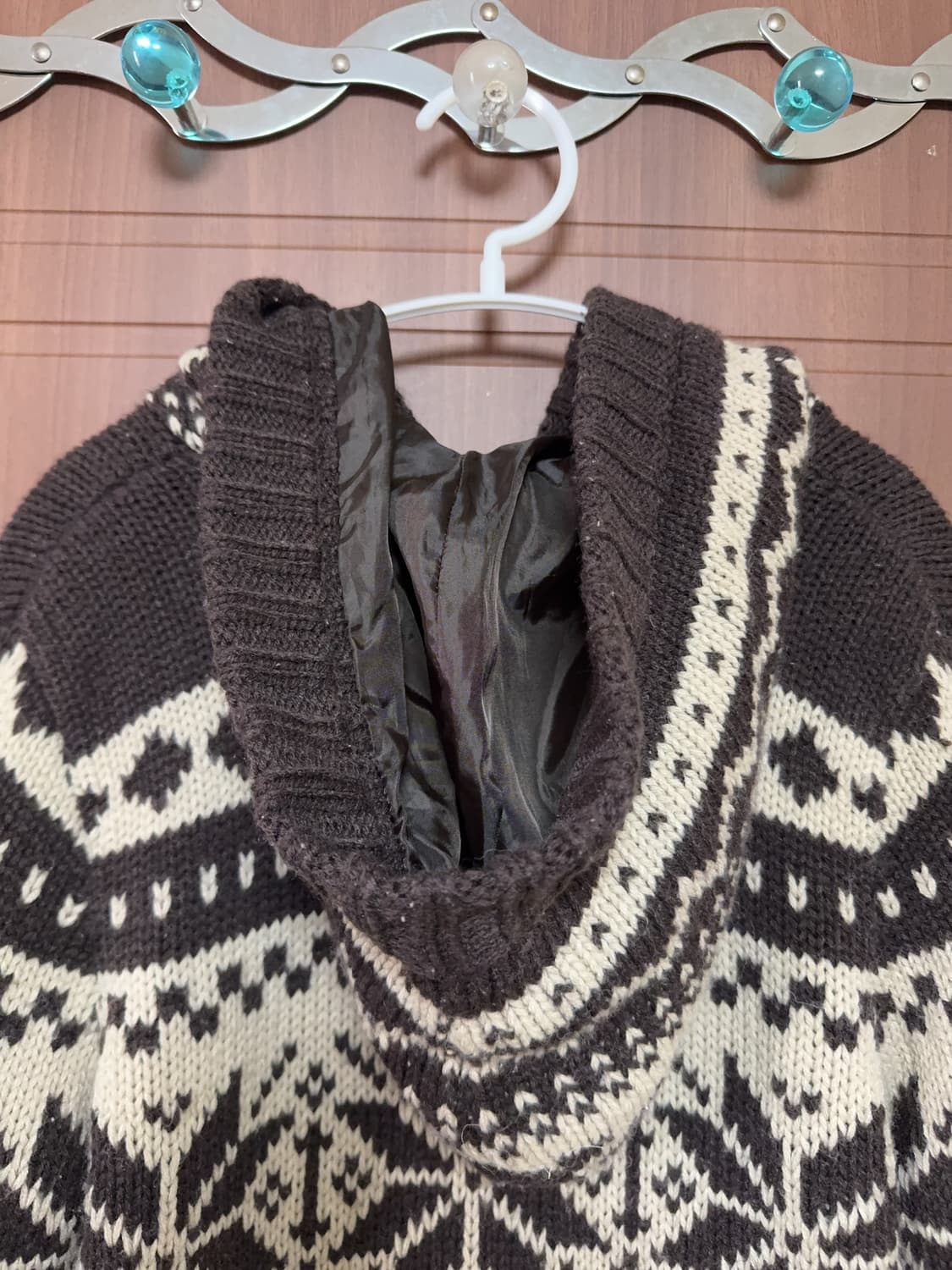 모리걸 하구미 일본 빈티지 코위챤 코위찬 패턴 니트 후드 집업 상품이미지4