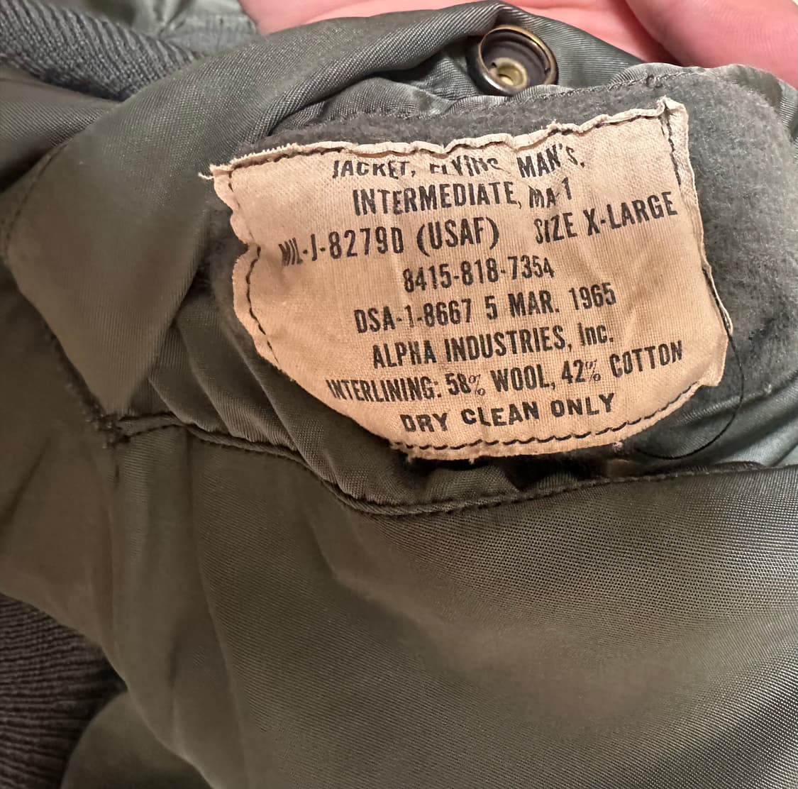 [XL] 65년도 미군 OG  ma-1 봄버 상품이미지3