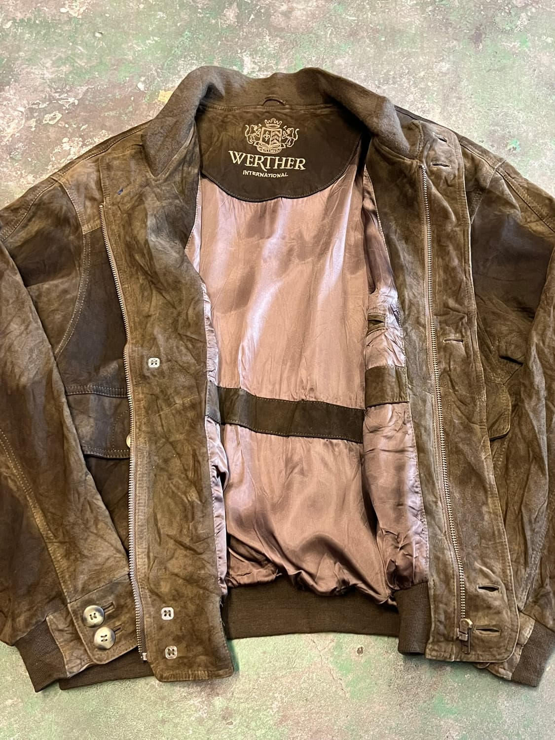 90's [L] 유럽 빈티지 천연가죽 블루종 봄버 자켓 브라운 상품이미지6