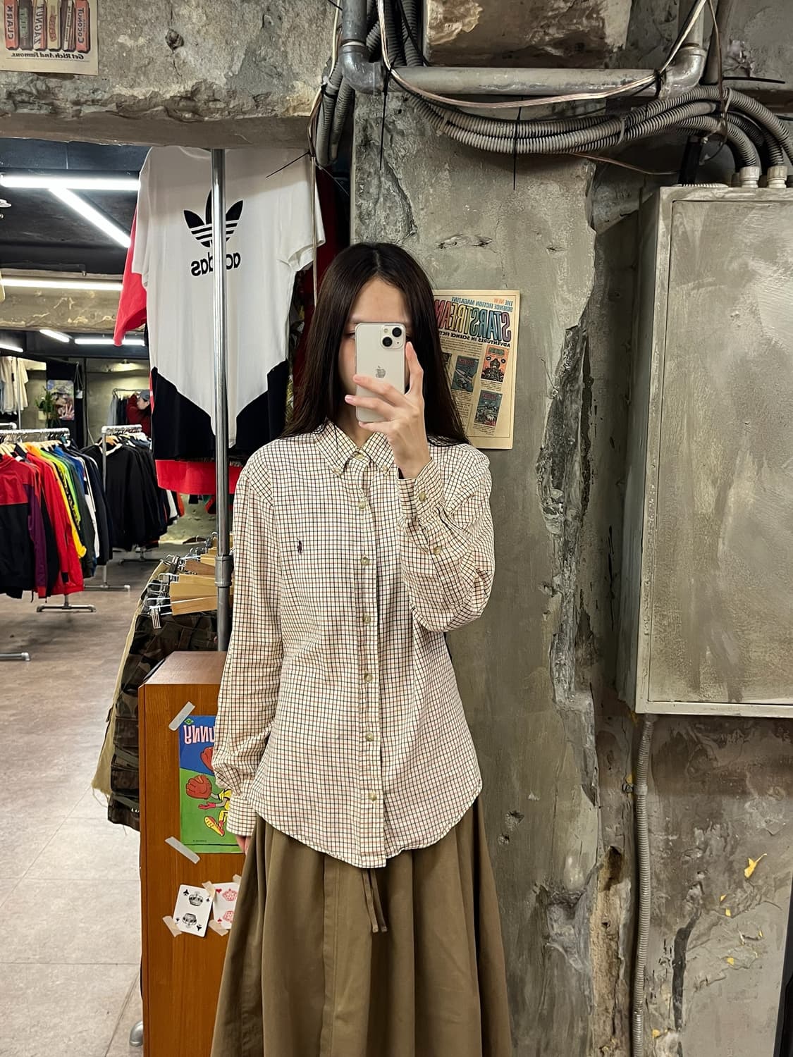 폴로 랄프로렌 체크 셔츠 아이보리 M #csz1288 상품이미지2