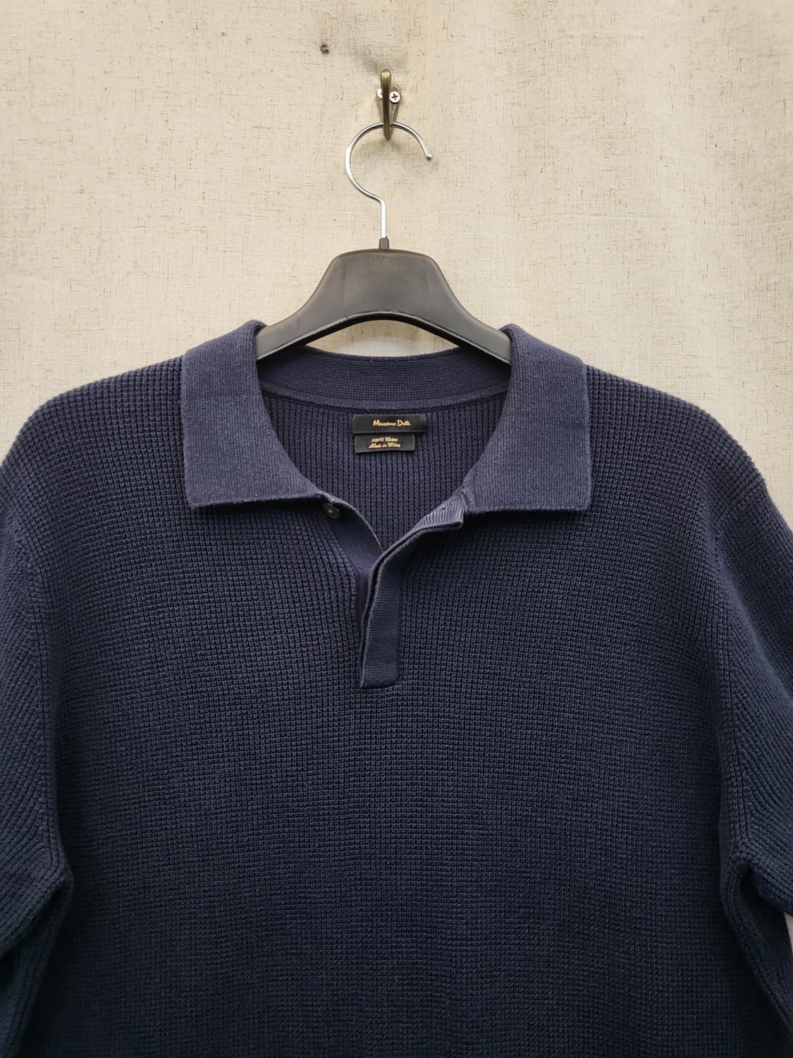 마시모두띠 네이비 니트 반팔 폴로티 상품이미지3