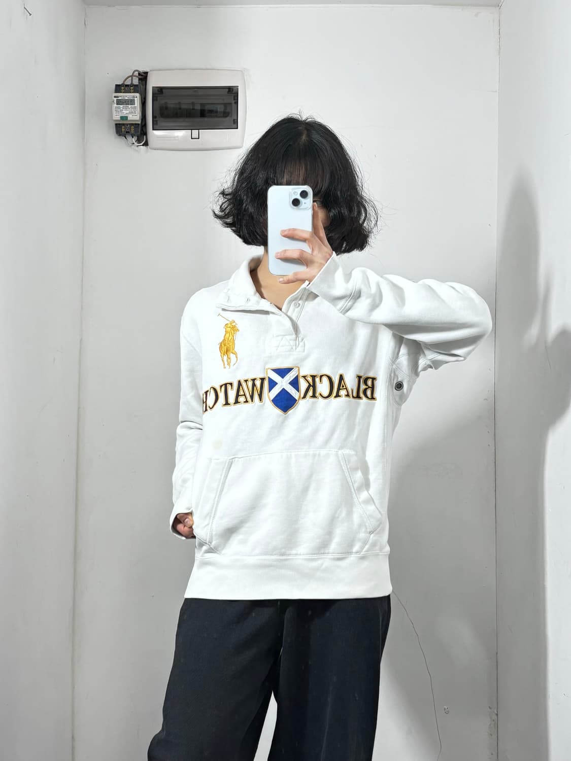 폴로 블랙와치 화이트 반집업  상품이미지2