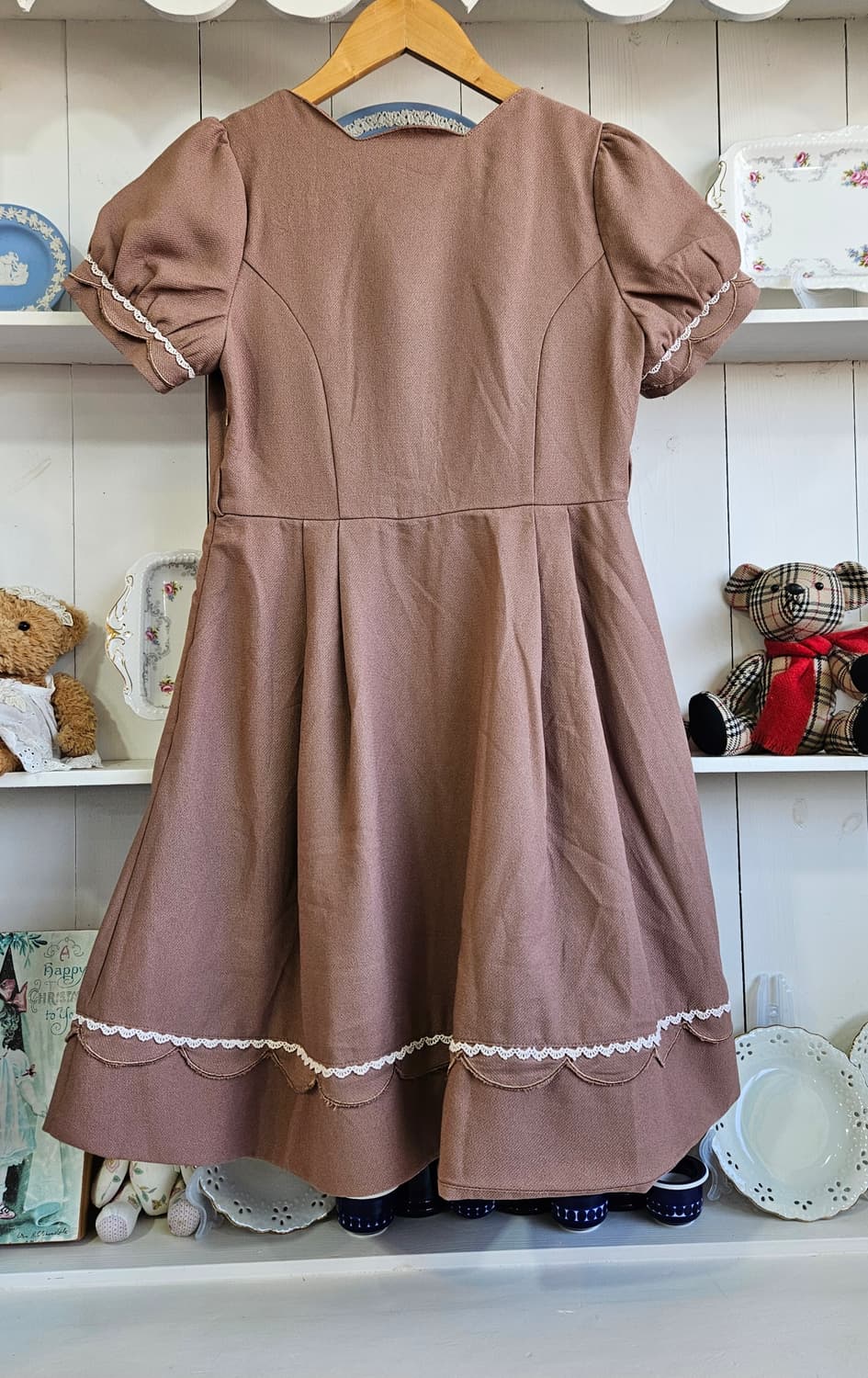 브라운 레이스 퍼프 원피스 상품이미지7