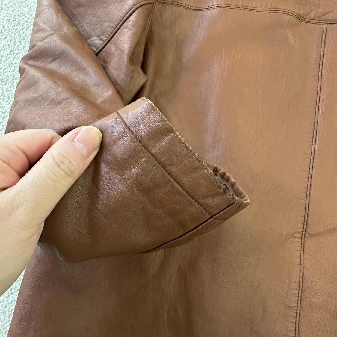95 인디안 브라운 가죽 자켓 0320D 상품이미지5