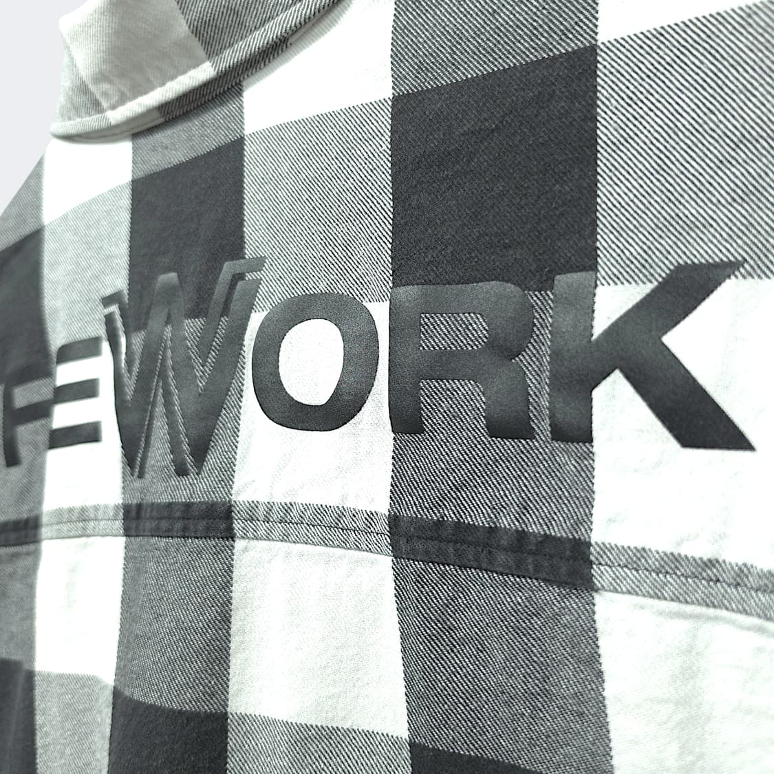 [M] 라이프워크 블랙&화이트 체크 멀티로고 코튼 긴팔셔츠 상품이미지6