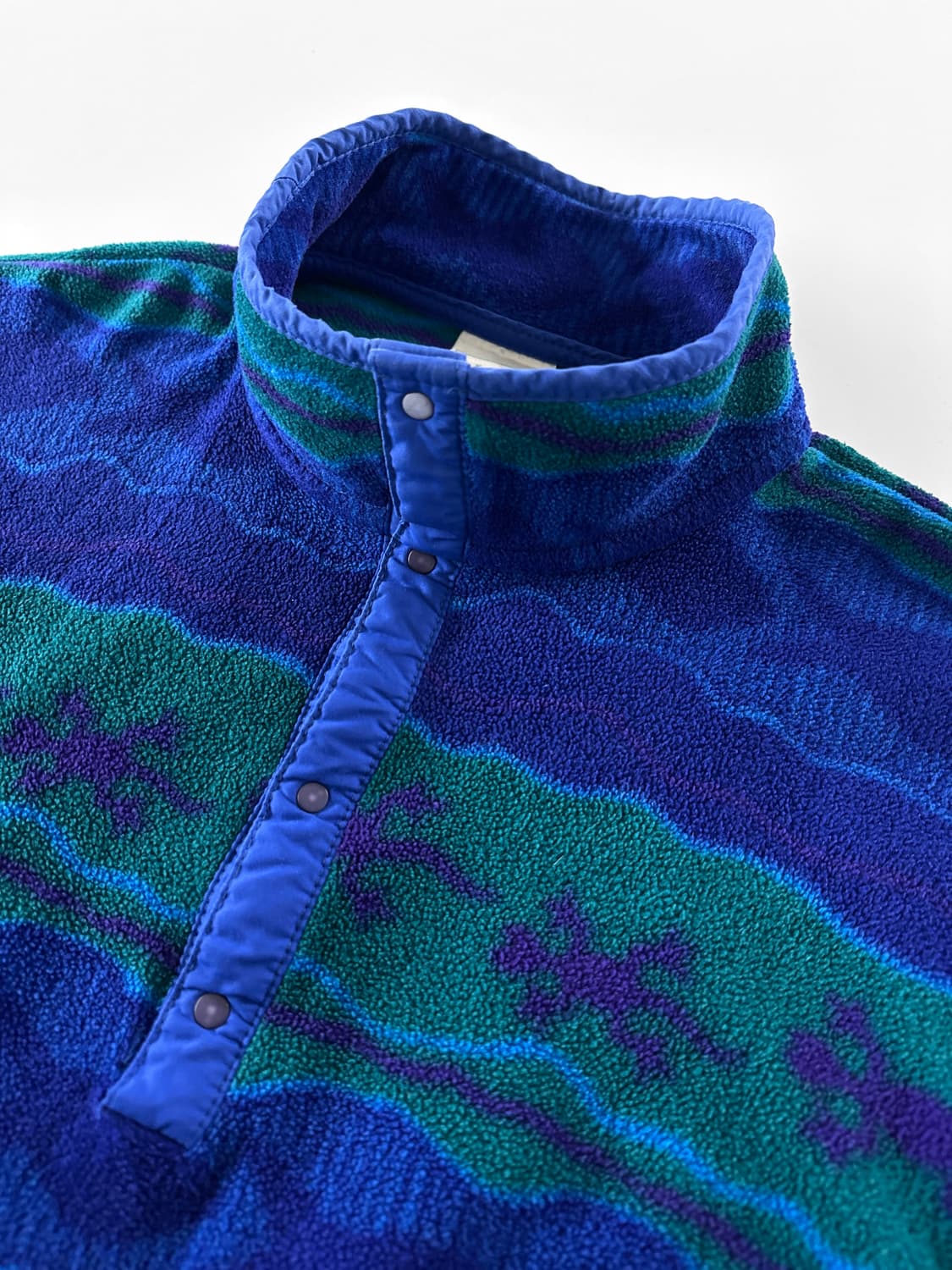 90s 빈티지 엘엘빈 애니멀 모티브 패턴 스냅 플리스 상품이미지4