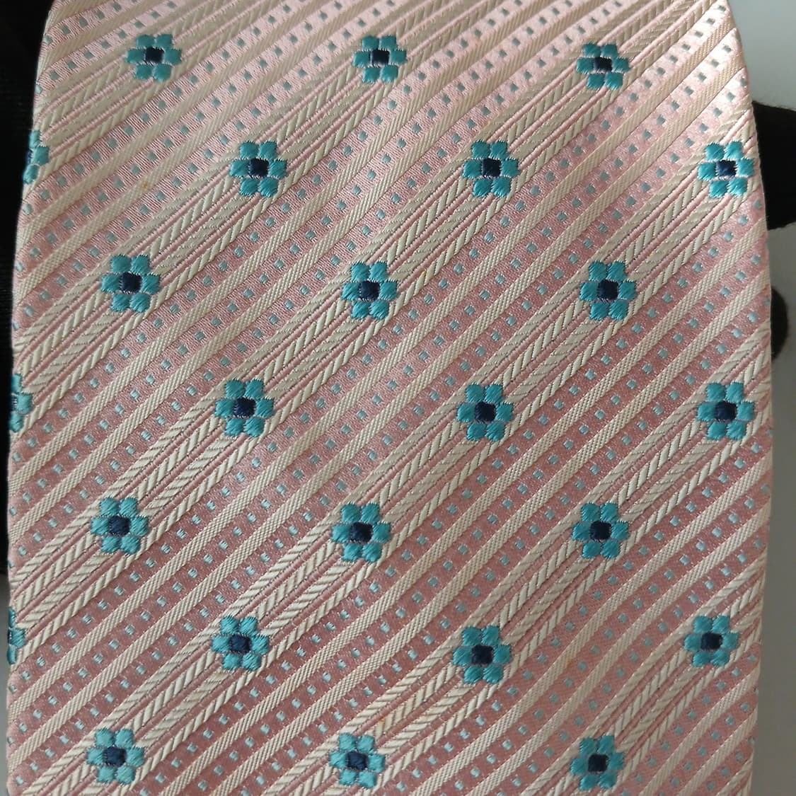 크리지아 실크 핑크 자카드 패턴 넥타이 9.7cm 새제품 A19291
 상품이미지8