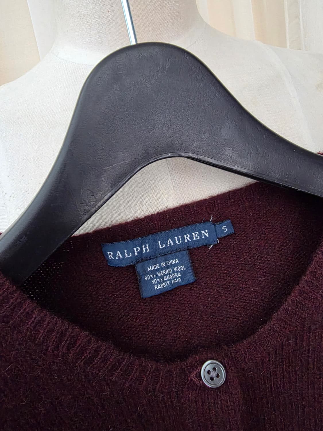 백화점 정품 폴로 랄프로렌 버건디 메리노울 가디건 S 여성 상품이미지2