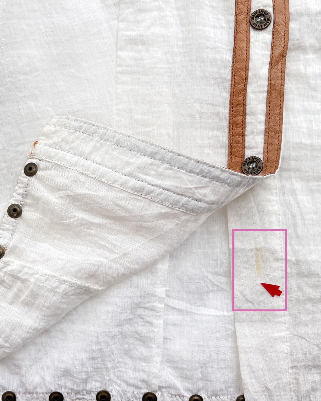 보헤미안 레더 트리밍 스커트 포인트 셔츠 상품이미지6