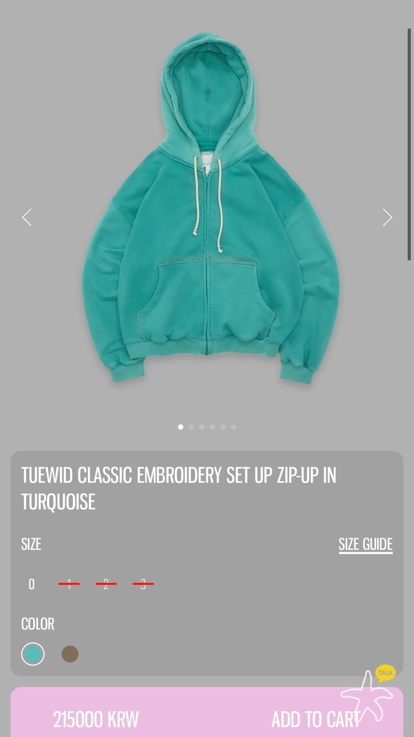 TUEWID CLASSIC EMBROIDERY SET UP ZIP-UP 상품이미지1