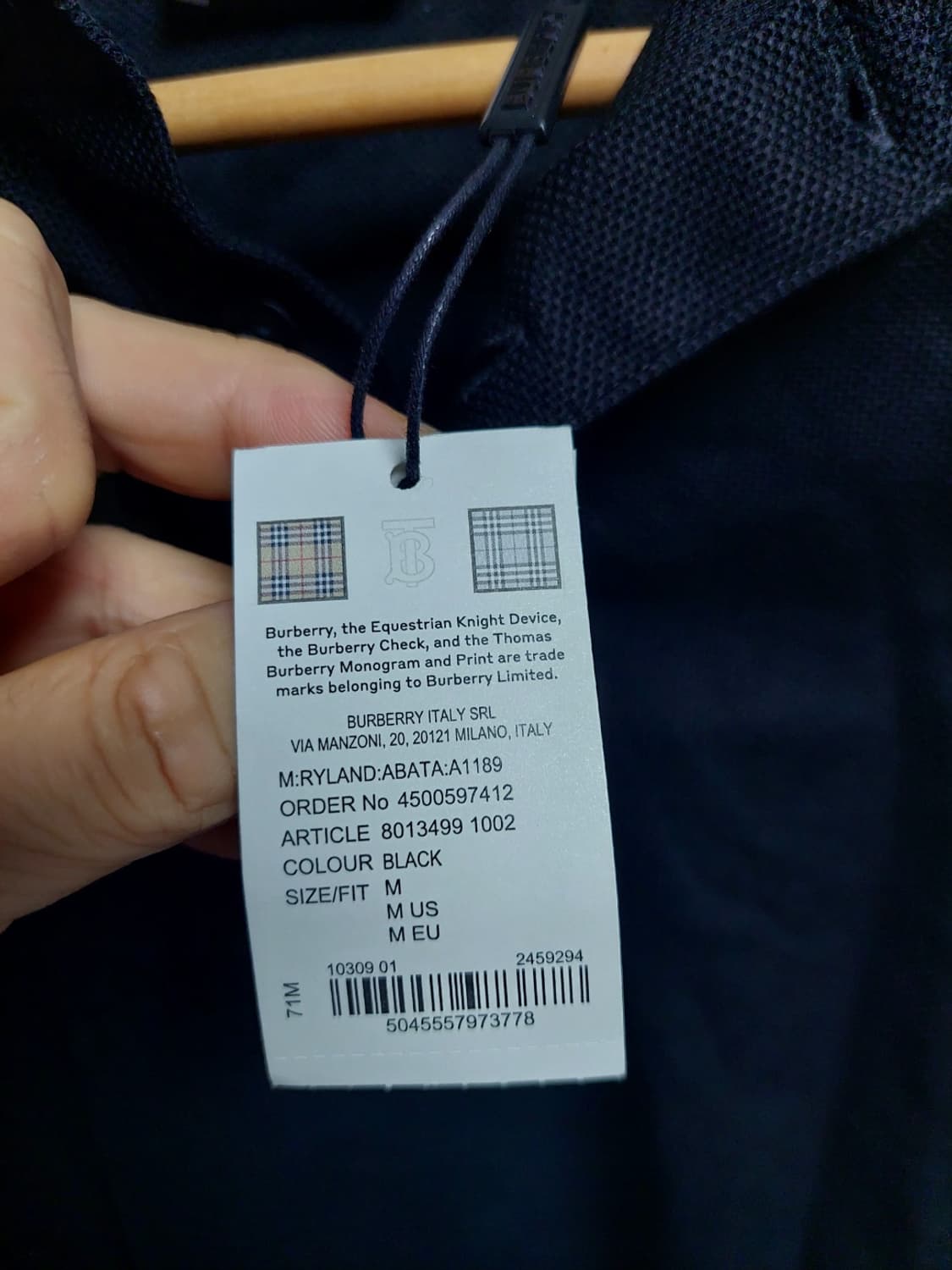 버버리 블랙 버버리로고 카라 반팔 백화점판 상품이미지8