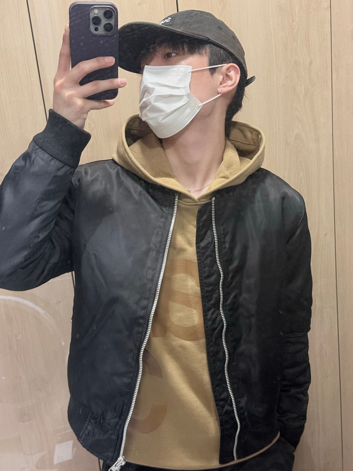 인사일런스 블랙 항공점퍼 봄버 자켓 상품이미지1