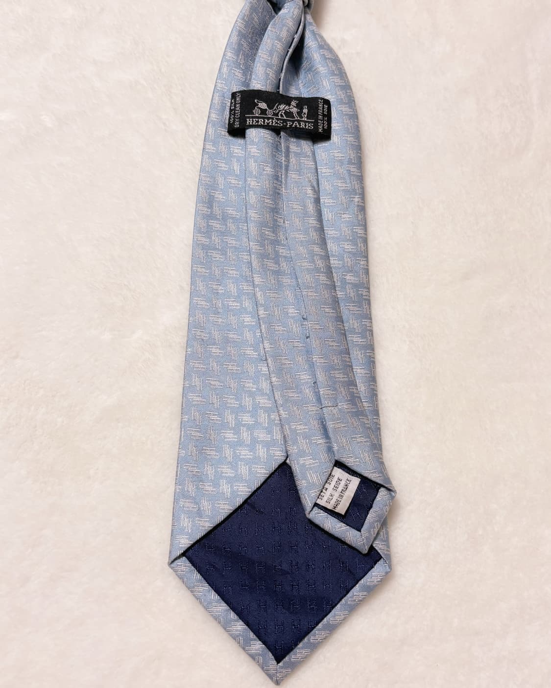 에르메스 긱시크 핀터깔 연 하늘색상 대장 넥타이  상품이미지2