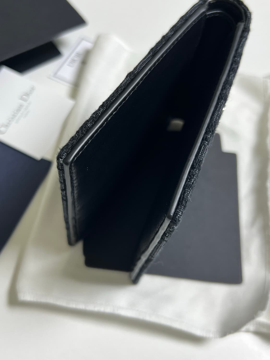 [정품] 디올 오블리크 반지갑 블랙 상품이미지8