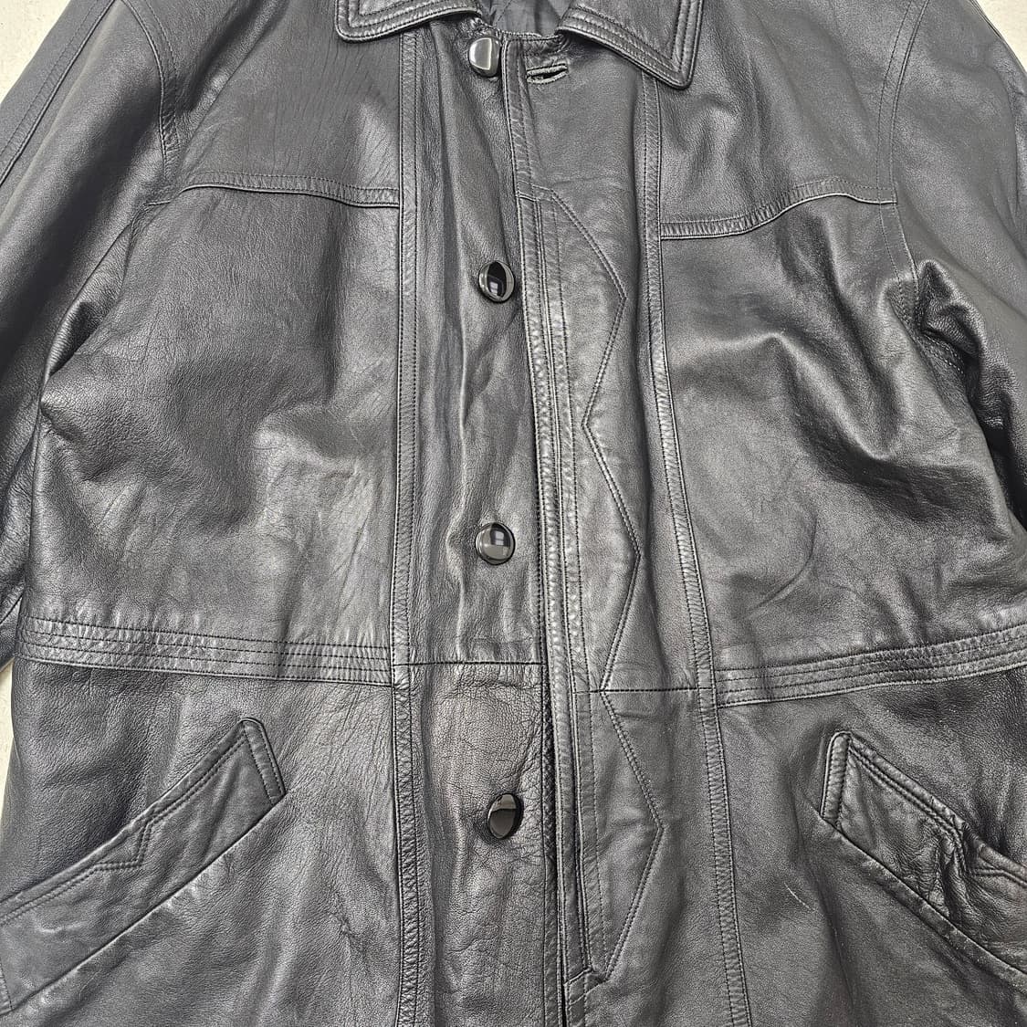 [L] 피에르 발망 빈티지 가죽 자켓 상품이미지4