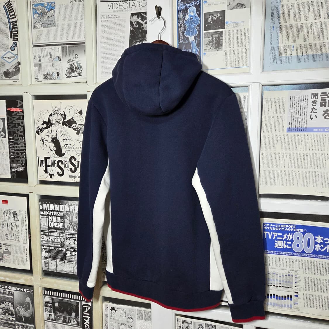 나이키 네이비 레드 배색 후드티 상품이미지5