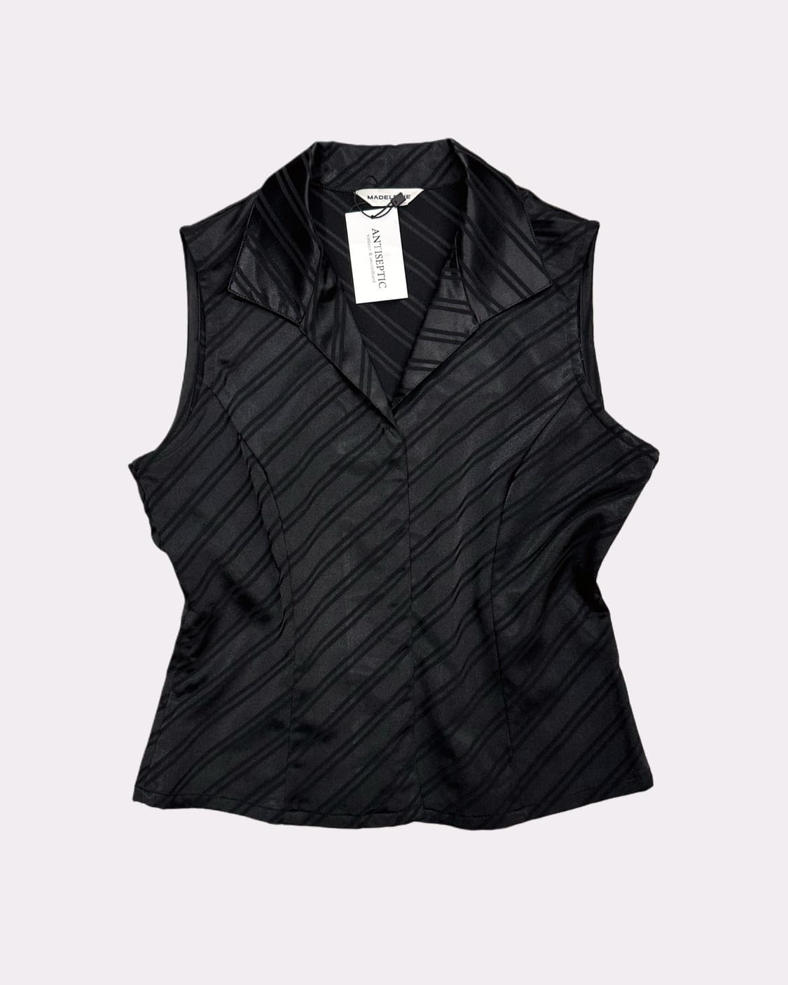 silky stripe sleeveless blouse 상품이미지1
