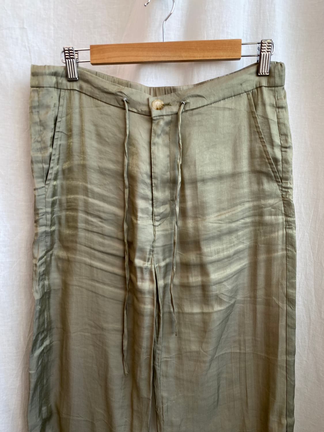 그린 글리터 밴딩팬츠(L) 상품이미지3