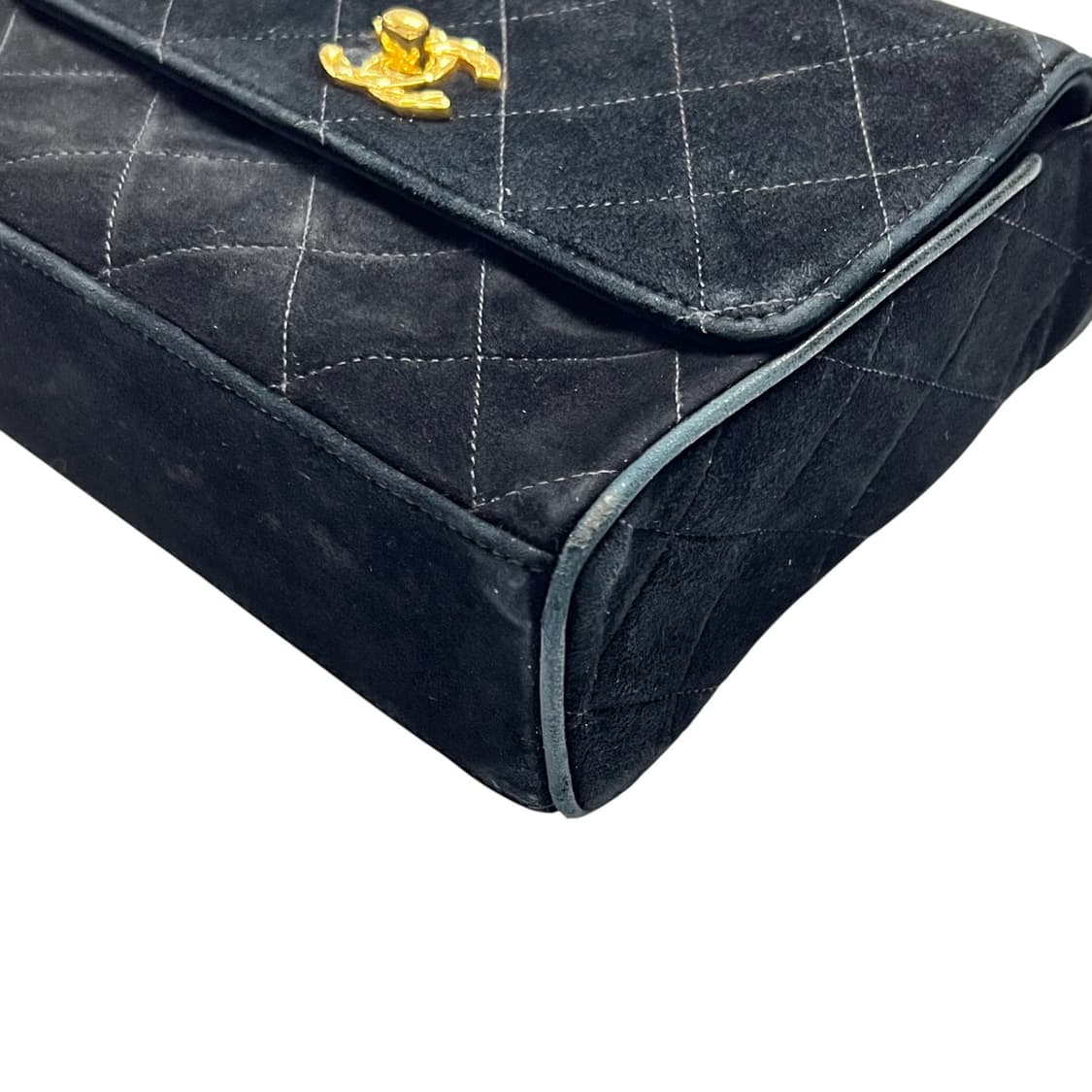 샤넬 클래식 빈티지 켈리백 스웨이드 네이비 상품이미지4