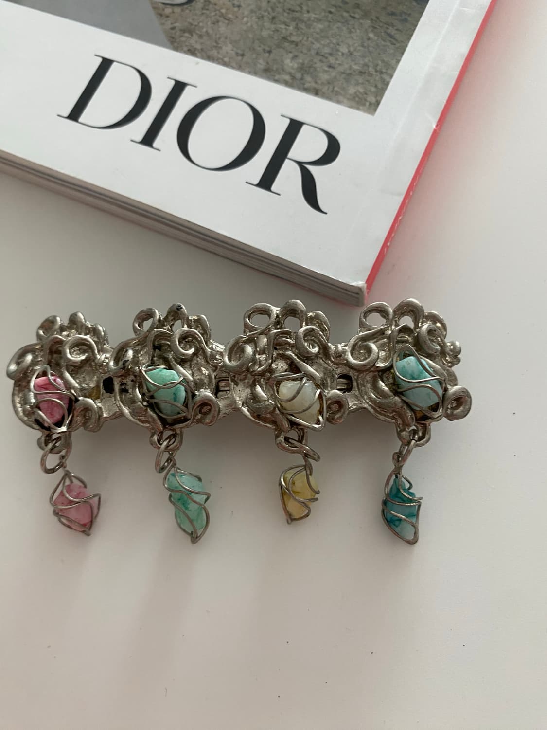 빈티지 파스텔톤 스톤 헤어핀 상품이미지4