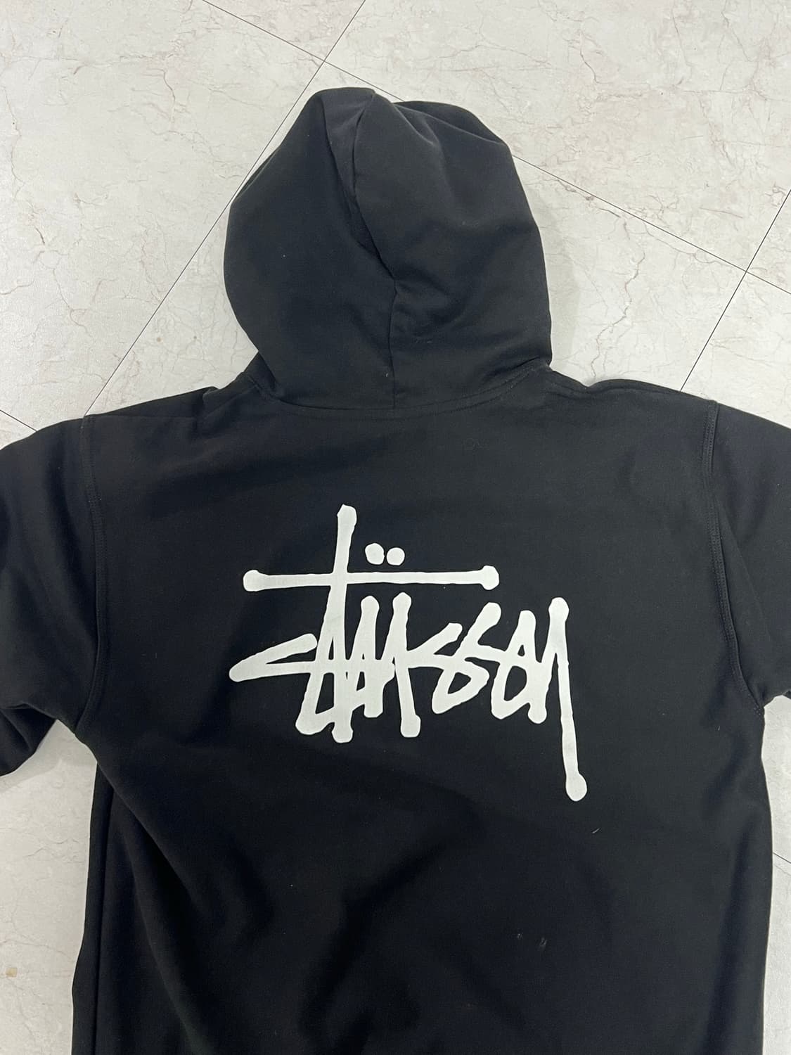 스투시 기모 후드티 블랙 상품이미지1