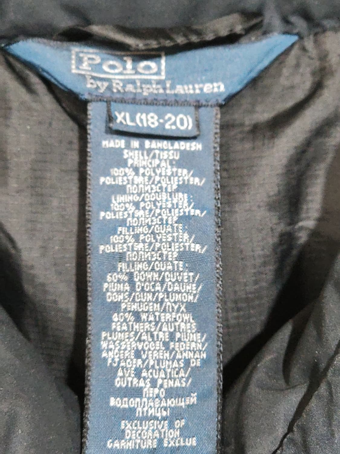 (L) 랄프로렌 폴로 패딩조끼 블랙 다운 베스트  상품이미지3