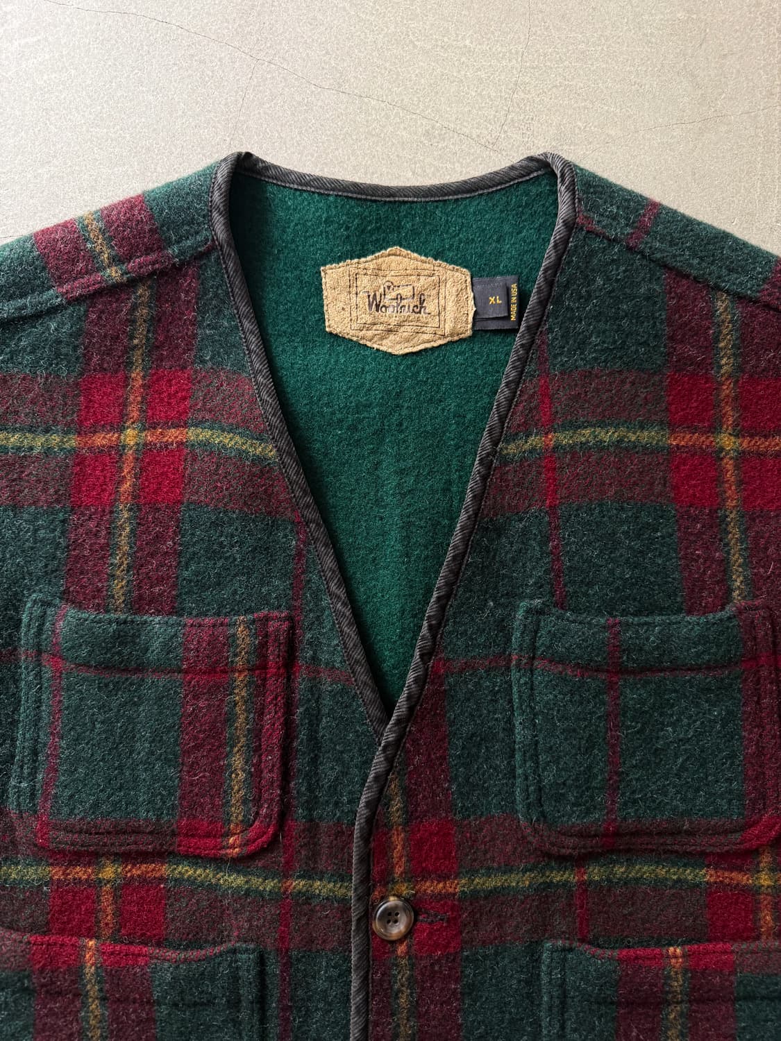 90s Woolrich Check Wool Hunting Vest 상품이미지3