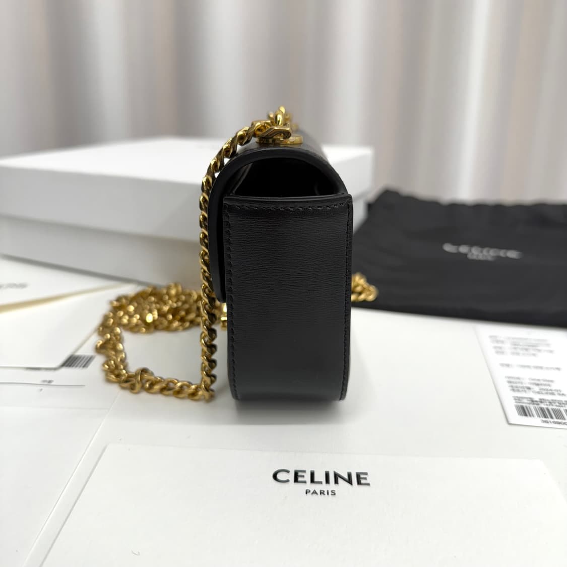 [풀박스] 셀린느 미니 클로드 체인 크로스백 블랙 상품이미지6