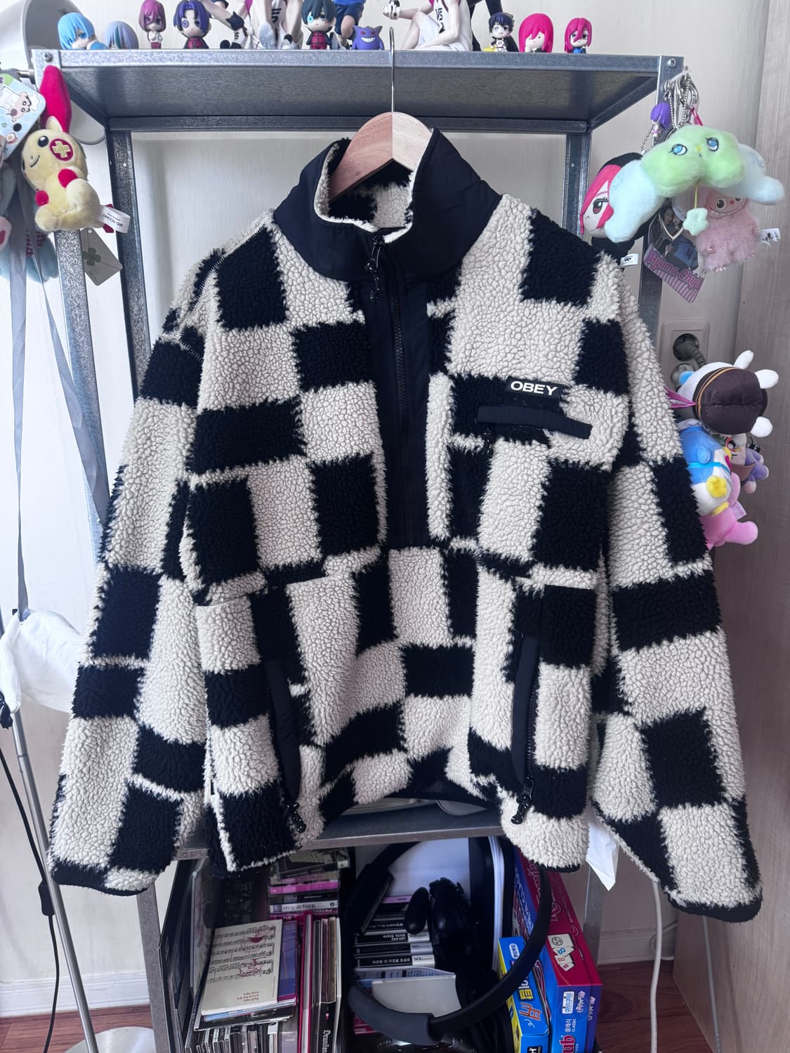 OBEY 양털 후리스 하프집업 상품이미지1