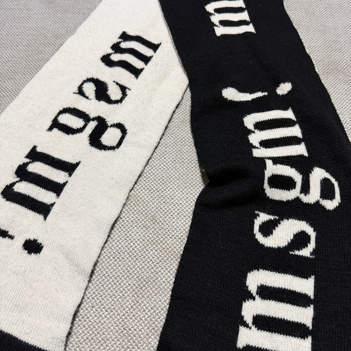 MSGM 블랙/화이트 로고 머플러 상품이미지3