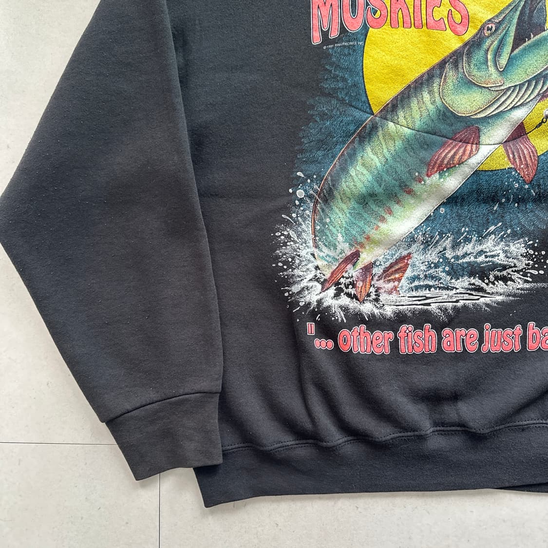 90s MADE IN USA 프룻오브룸 피싱 맨투맨 XL 상품이미지4