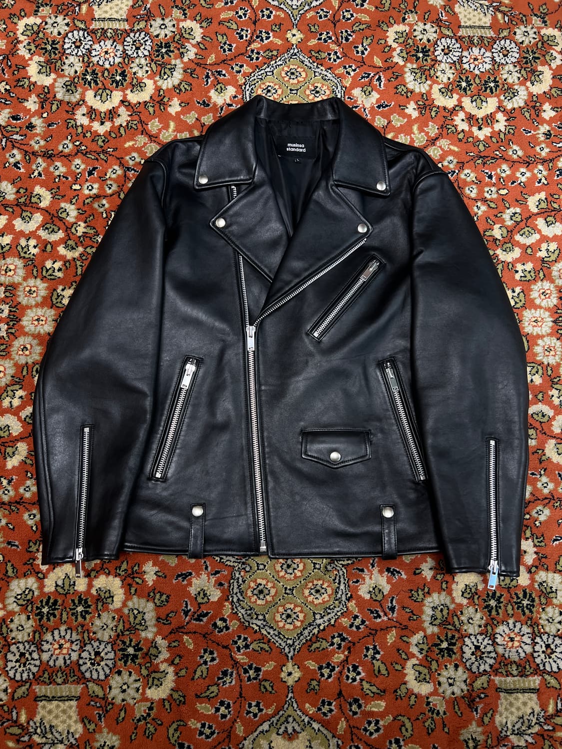 [L] 무신사스탠다드 오버핏 양가죽 더블 라이더 자켓 상품이미지1