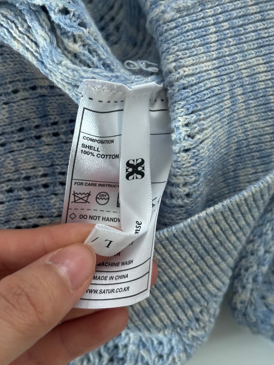 Satur 새터 스카이블루컬러 크로셰 니트 상품이미지6