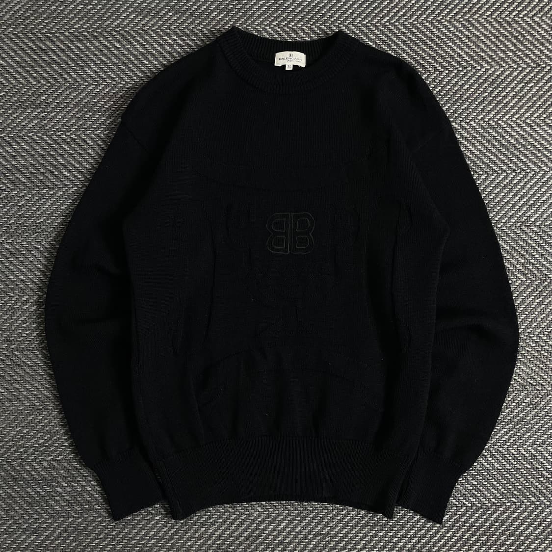 90s 발렌시아가 아카이브 빅로고 스웨터 블랙y 3119 상품이미지2
