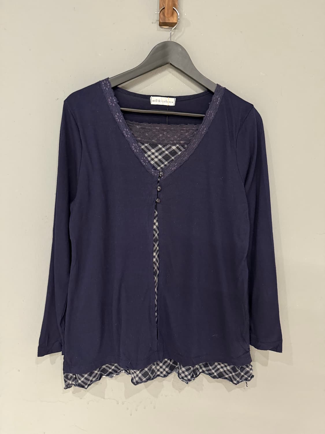 check pattern layered cardigan  상품이미지5