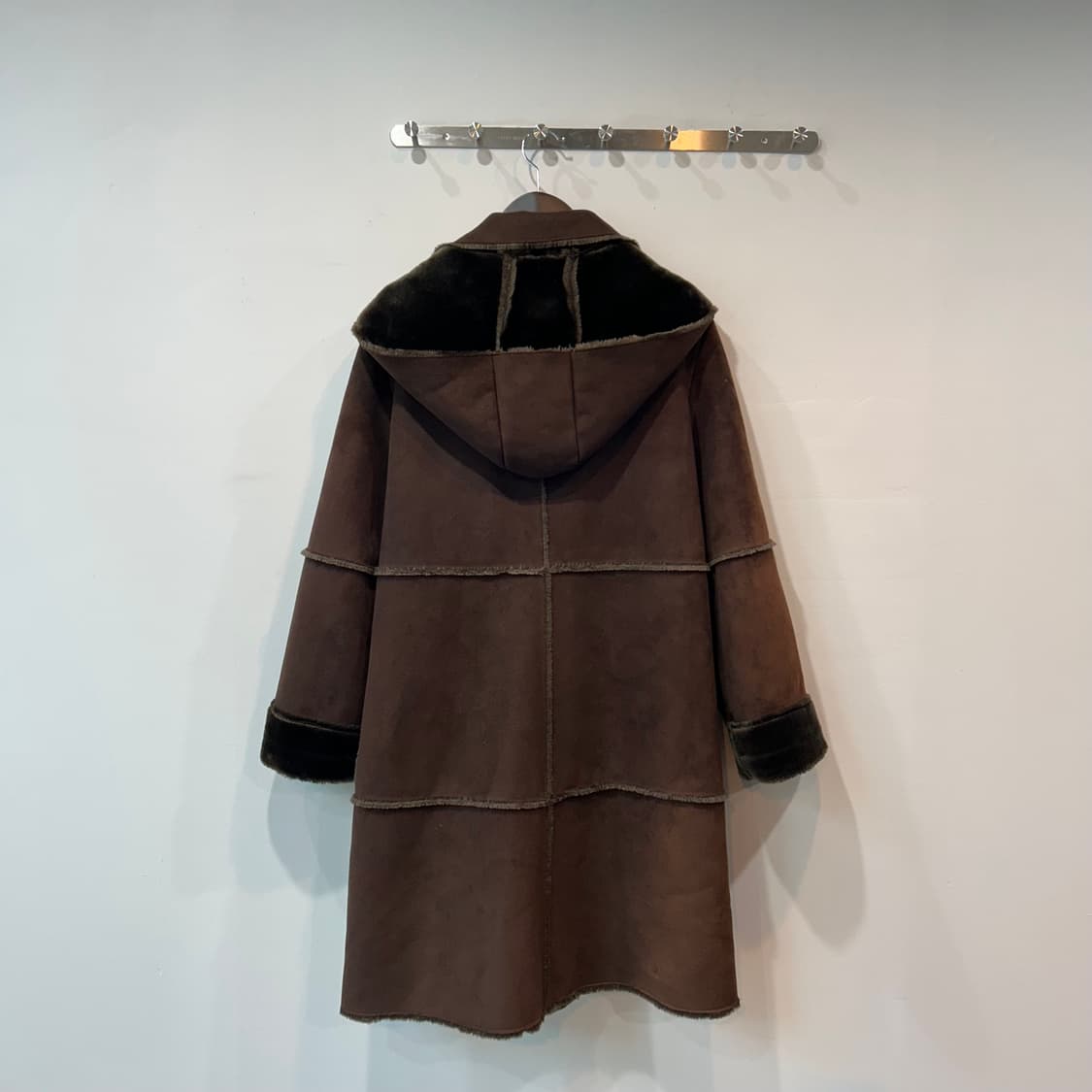 딥브라운 후드 무스탕 상품이미지7