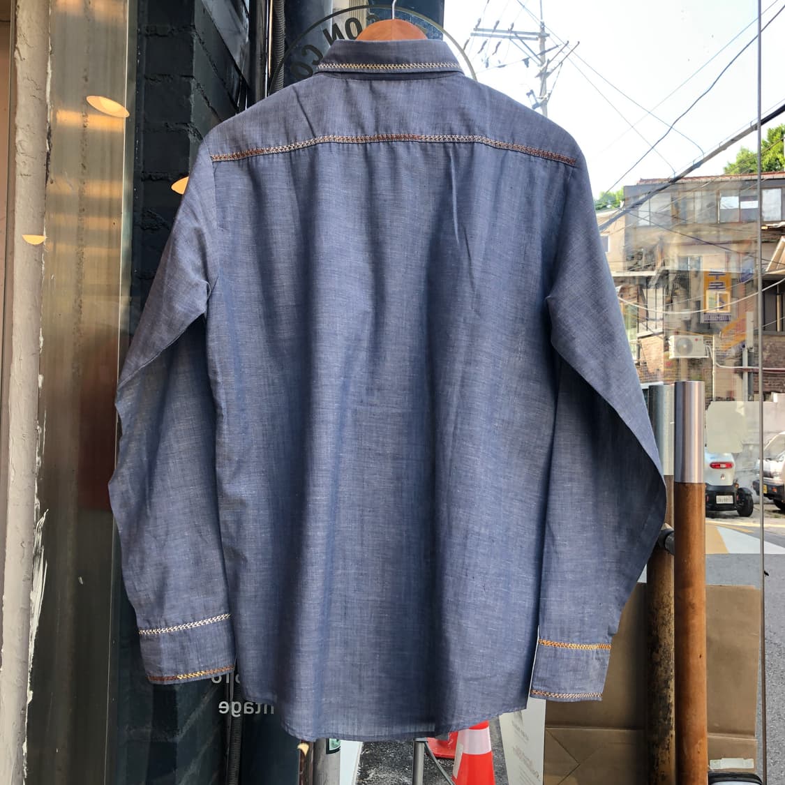 70s/80s Vintage chambray shirt-M 상품이미지7