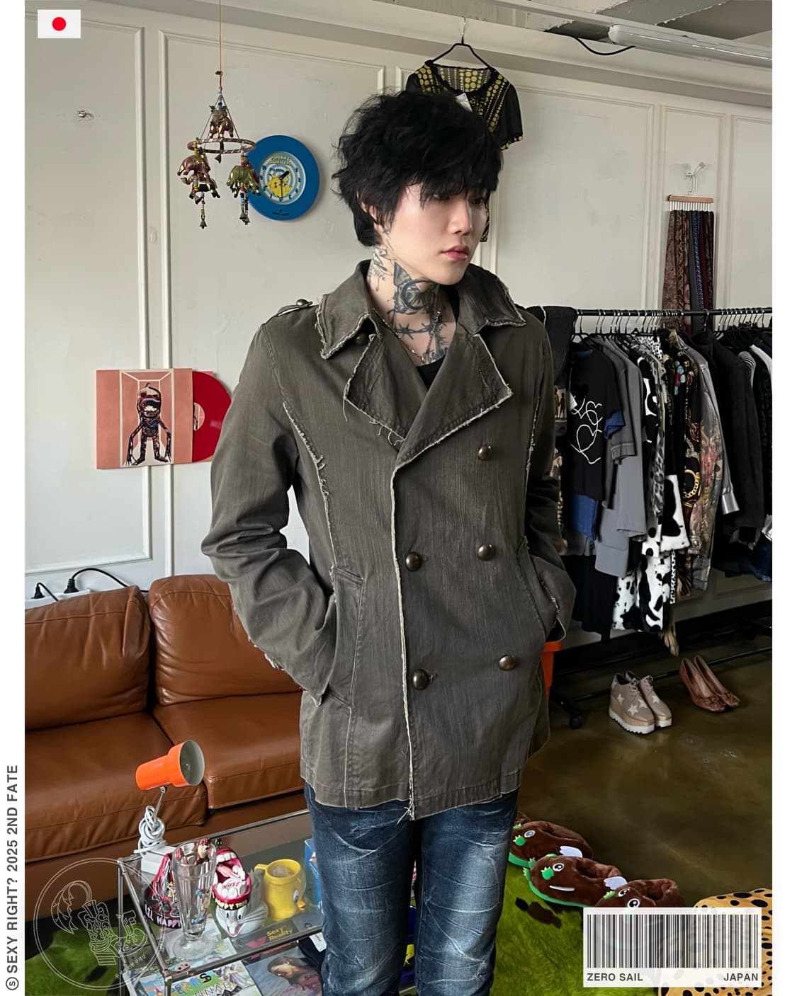 90-00s ZEROSAIL Gothic Cut-off Half Coat 상품이미지1